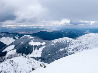 Panoramic view of Tatry Nizkie in Slovakia, Jasna Chopok.