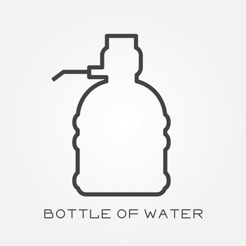 Line icon bottle of water