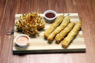Crispy fried green chili pepper