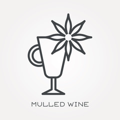 Line icon mulled wine
