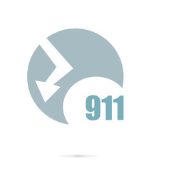 Text 911. Securitry concept . Logo element and Abstract web Icon