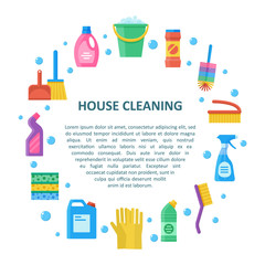 House cleaning vector banner in a flat style