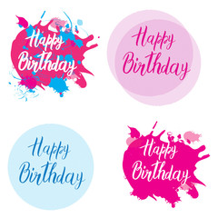 Happy birthday card with handmade letters calligraphy