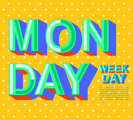 Monday with colorful elements : Vector Illustration