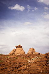 Red Rock Hoodoos or Buttes in Utah Desert