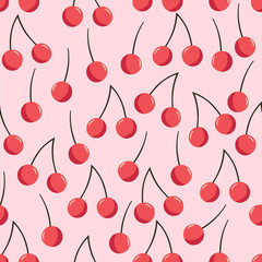 Cherry seamless pattern. Vector