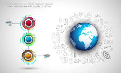 Infograph template with multiple choices and a lot of infographic design elements