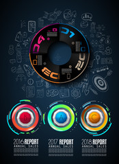 Infograph template with multiple choices and a lot of infographic design elements