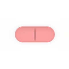 Pill. Isolated on white background. 3D rendering illustration.