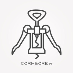 Line icon corkscrew