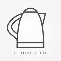 Line icon electric kettle