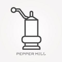 Line icon pepper mill