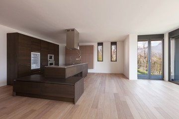 Fototapeta na wymiar Modern kitchen with view