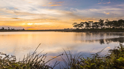 Twilight time with lake