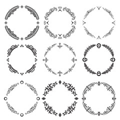 Set of abstract decorative ornamets. vector illustration.