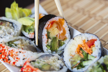 Japanese sushi pieces
