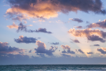 Cloudy sky in sunrise, Dominican republic