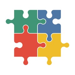 Fototapeta premium Vier Puzzle Teile