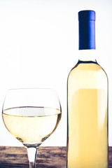 white wine bottle and glass - italian food and drink