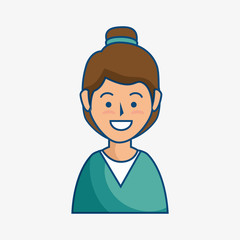young woman avatar character vector illustration design