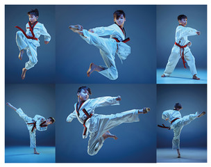 The studio shot of kids training karate martial arts © master1305
