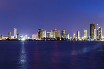 Fototapeta na wymiar View of metropolitan George Town city, Penang