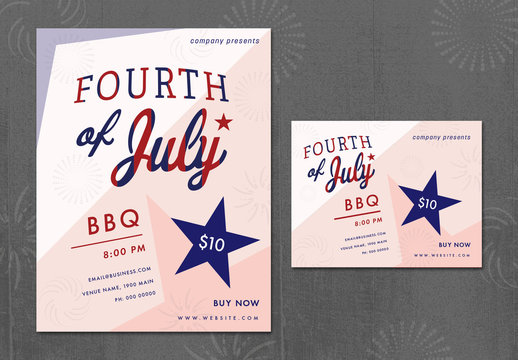 Fourth of July Poster with Events Schedule