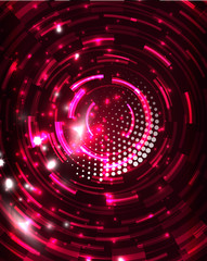 Neon circles abstract background