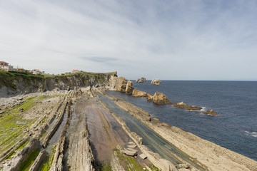 The beach of Arnia in Cantabria, Spain