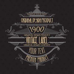 Vintage typographic label premium - vector
