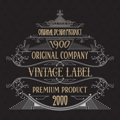 Vintage typographic label premium - vector