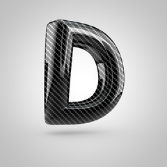 Black carbon letter D uppercase isolated on white background