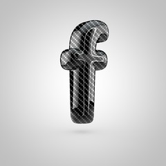 Black carbon letter F lowercase isolated on white background