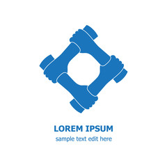 Four organization cooperation teamwork logo