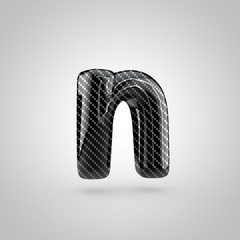 Black carbon letter N lowercase isolated on white background