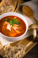 Fresh mushroom soup from calocybe