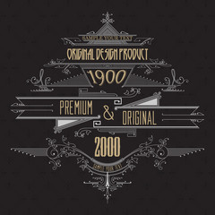 Vintage typographic label premium - vector