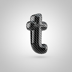 Black carbon letter T lowercase isolated on white background