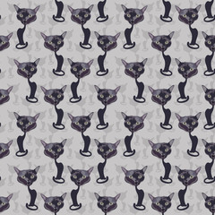 Pattern for seamless background with cat.