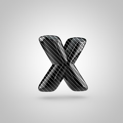 Black carbon letter X lowercase isolated on white background
