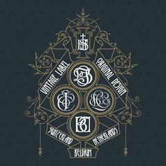 Old vintage card with floral ornament - vector