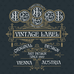 Old vintage card with floral ornament - vector