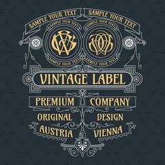 Old vintage card with floral ornament - vector