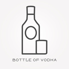 Line icon bottle of vodka