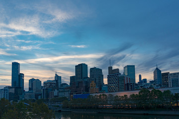 Fototapeta na wymiar Melbourne CBD skyline at dusk