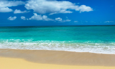 Fototapeta na wymiar tropical island bora bora with sandy beach