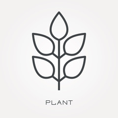 Line icon plant