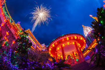 Kek Lok Si Temple light up with firework show