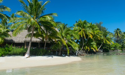 resort on tropical island fiji with sandy beach