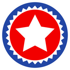 Star Seal Stamp flat vector pictogram. An isolated illustration on a white background.